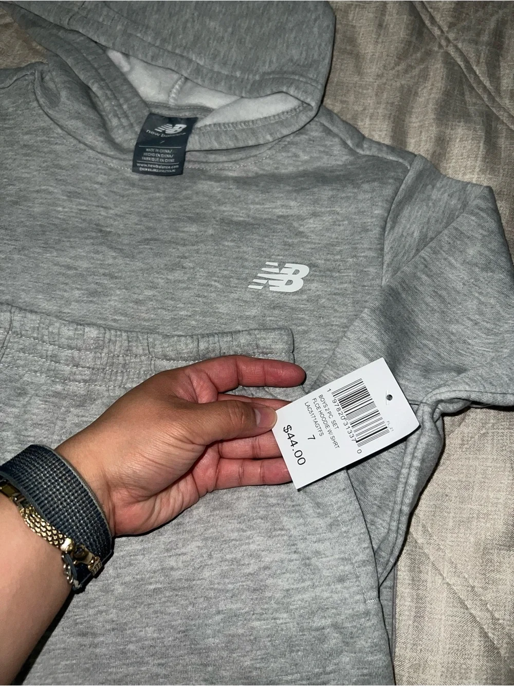 New Balance Kids Gray Hoodie and Shorts Set